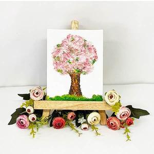 토단교재 스컬프쳐점토로 봄꽃나무 캔버스액자만들기 (1인세트)(아크릴물감+붓 포함)