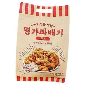 명가 미니 꽈배기 참깨 500g 1P 낱개포장 과자 간식 꽈배기과자 추억의간식 옛날간식 옛날과자 추억의과자