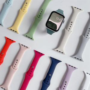 애플워치 호환 커스텀 슬림 실리콘 스트랩 밴드 스포츠 루프 시계줄 줄질 꾸미기 10 9 8 7 6 5 4 se2