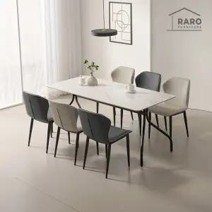 [/착불배송] 카니발 1800 포세린 통 세라믹 6인 식탁 세트 (식탁+의자6)