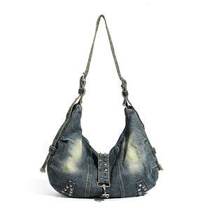 데님 매니스터드 보부상 빅 호보백 크로스 숄더백