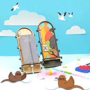 [오피스스쿨] 토단(TD) 독도 휴대폰 거치대 1인세트 DIY 한국 독도수업교재 MDF우드 단체만들기수업 맞춤학습
