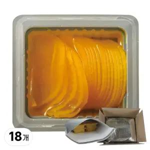 선미식가 꼬마 미니 단무지 18팩 슬라이스 반달, 원형 얇은 일회용(120g)