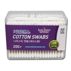 키친센스 나무스틱 면봉 PP 사각면봉 나무면봉 회전 면봉 면봉 귀이개 귀파개 귀이게 귀파게 솜 귀후비개