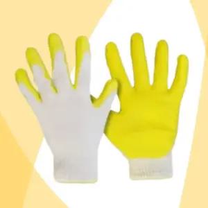 다인누리  반코팅 장갑 노랑 10켤레 면장갑 목장갑 안전 작업장갑 작업용 현장장갑