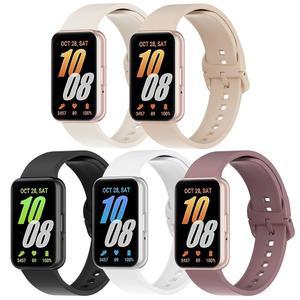 갤럭시 핏 3와 호환되는 5팩 실리콘 밴드, 3 SM-R390 스마트워치 액세서리용 부드러운 조절 가능한 스포츠 교체 시계 스트랩 루프
