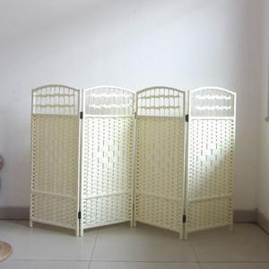 원목 낮은 파티션 라탄 팬당 가림막 하나 접이식 옵션