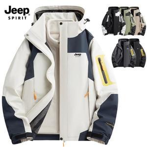 지프 JEEP SPIRIT 남녀공용 3in1 바람막이+후리스 내피세트 아웃도어 방수점퍼 바람막이 후드집업 JW553-1