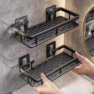 코어스 무타공 욕실 접착식 다용도 수납 선반 공중부양 무타공 샴푸랙