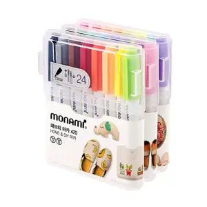 모나미 패브릭 마카 세트 (원단, 천, 사인펜) C세트 24색 (기본색)