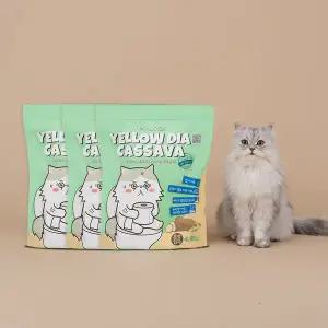[미유박스] 고양이모래 옐로우 다이아 천연 브라질 카사바 모래 혼합입자 4.5kg x 3개
