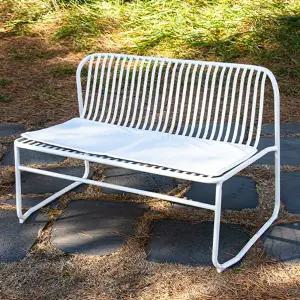 [영가구]바젤 코나 철제 2인용 카페 테라스 야외 라운지 등받이 벤치 의자