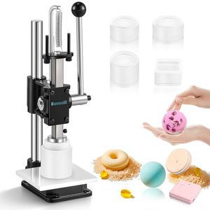 보누틸 배스 밤 프레스 머신 헤비 듀티 머신, 4 금형 세트 조절 가능 높이 DIY 비누