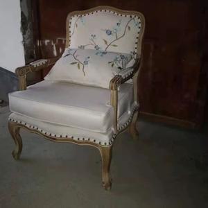 빈티지 원목 1인용 소형 거실 소파 펜션 가죽공예 캐주얼