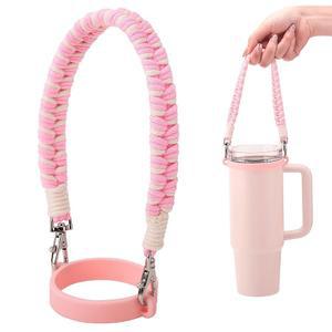 [미국배송] 솔데아 물병 손잡이 손으로 짠 랜야드 실리콘 슬링 캐리어 스트랩 호환 8-40온스 스탠리 컵 하이드로플라스크 병 액세서리 포함 홀더