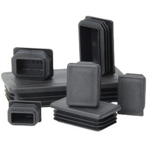 소음방지 의자발커버 4/10/20PCS 블랙 엔드 튜브 직사각 블랭킹