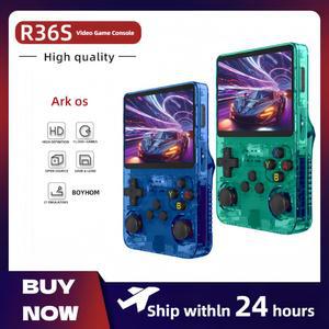 BOYHOM R36S 리눅스 IPS 시스템 휴대용 화면 ARKOS 5인치 콘솔 플레이어 게임