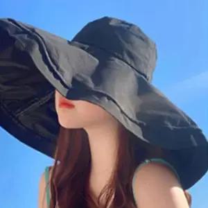 얼굴작아보이는 여자 넓은 창모자 성인 물놀이모자 와이어창