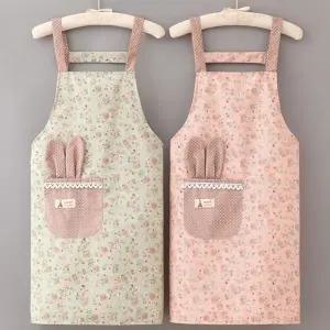 방수 래빗 플라워 앞치마/방수앞치마/원피스앞치마/어린이집앞치마/주방앞치마/앞치마원피스/예쁜앞치마