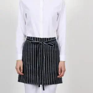 블랙 카페 줄무늬 숏 앞치마 앞치마 주방 홀서빙 앞치마 쉐프 바리스타 미니 허리형