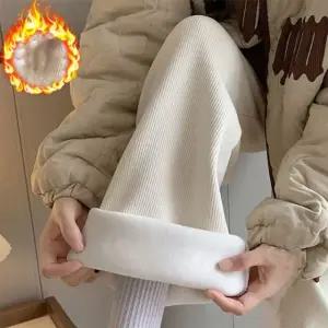 은창)골지 코듀로이 기모 보온 와이드 팬츠 바지 겨울