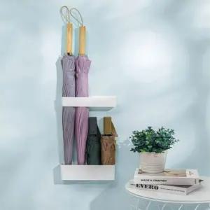 무타공 부착형 벽 현관문 신발장 빗물받침 우산거치대 무타공 현관 우산거치대 꽂이 벽부착