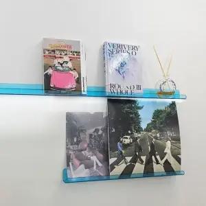 아크릴 무타공 선반 투명블루 5T 500x150mm_F500_037 37piece 37피스 아크릴받침대