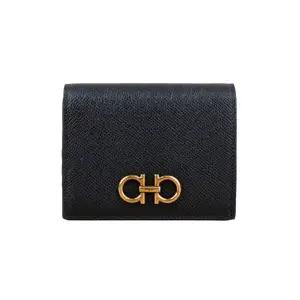 [명품] 페라가모 간치니 컴팩트 여성 반지갑 블랙 22 D780 0726512