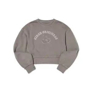 [키르시](대구신세계)피그먼트 다잉 아치 체리 크롭 스웨트셔츠 [그레이]