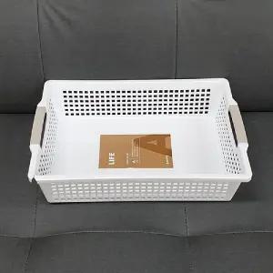 라이프 A바스켓 5호 화이트/서류함/A4용지/사무실/오피스/다용도/바구니/청소/수납/정리/학교/학원/유치원