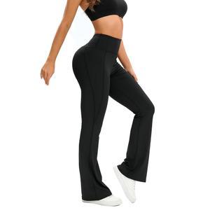 여성용 LALA Birds 플레어 레깅스, 배 조절이 가능한 하이웨이스트 여성 요가 바지, 캐주얼 벨 하의 레깅스