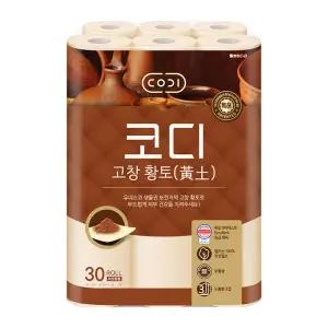 코디 고창 황토 3겹 30m 30롤 1팩 화장지 휴지 두루마리
