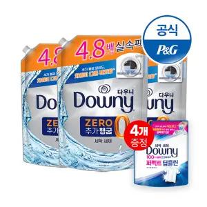 다우니 프리미엄 세탁세제 헹굼제로 리필1.4Lx3개 + 증정 200ml 4개