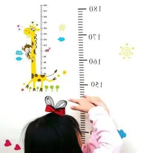 키재기 스티커 기린 측정 벽지 어 포인트 포스터