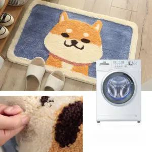 빨아쓰는 시바견 화장실앞매트 목욕탕발매트 욕실앞 45x65cm
