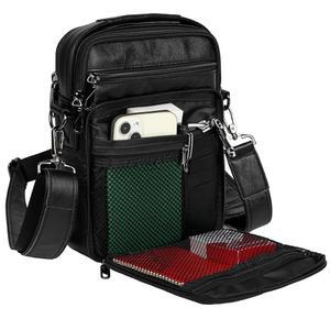 아리스코불 - 남성용 가죽 소형 메신저 여성 어깨 가슴 여행 가방 크로스바디