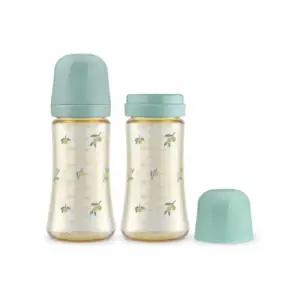 그로미미 아기 젖병 빨대컵 호환 트윈팩 올리브 300ml