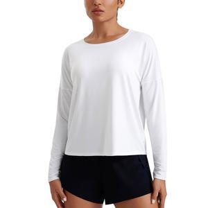 CRZ 요가 롱 슬리브 운동 상의 여성용 경량 러닝 짐 운동 셔츠 베이직 루즈 가을 요가 티셔츠
