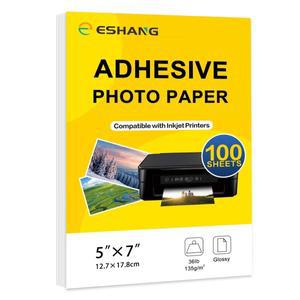 5x7인치 135gsm 100매 인쇄 가능 광택 스티커 사진 용지 전체 잉크젯 점착