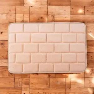 고품질 게더릭 극세사 메모리폼 발매트 (60x40cm) (오렌지) 발닦개 화장실매트 화장실발매트 (WFJUQ5L)