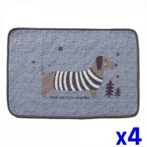 고품질 귀여운 그림 순면 발매트 x4개 욕실용품 욕실매트 (WFJUQ3P)