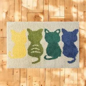 고품질 게더릭 고양이 논슬립 발매트 (화이트) 주방매트 화장실발매트 씽크대발매트 현관매트 (WFJUQ5R)