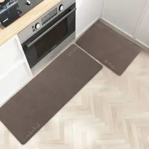 고품질 비타리토 키친 소프트 규조토 발매트 2종세트 브라운 욕실발매트 화장실발매트 (WFJUQ32)