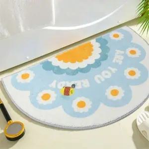 고품질 비타리토 논슬립 반달 발매트 60x40cm 데이지 빨아쓰는발매트 발닦개 욕실발매트 (WFJUQ4U)