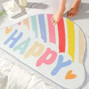 고품질 비타리토 논슬립 반달 발매트 60x40cm 무지개 극세사발매트 발닦개 씽크대발매트 (WFJUQ4V)