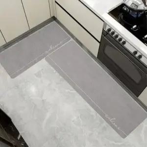 고품질 비타리토 소프트 규조토 발매트 2종세트 웰컴그레이 부엌매트 욕실발매트 (WFJUQ2P)