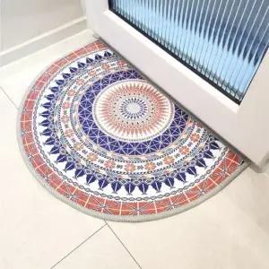 고품질 북유럽풍 논슬립 벨벳 반원형 발매트 A type 레드 논슬립발매트 (WFJUPZZ)