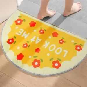 고품질 비타리토 논슬립 반달 발매트 60x40cm 동백꽃 씽크대발매트 발닦개 화장실발매트 (WFJUQ4X)