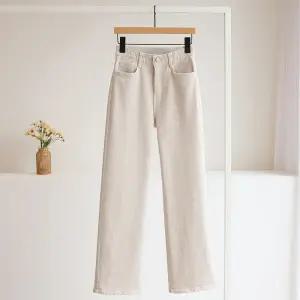 [잇수다] 다잉크 히든밴딩 스판 일자 와이드 코튼 팬츠