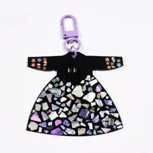 레진아트 자개공예 검정아크릴 여자한복 키링재료